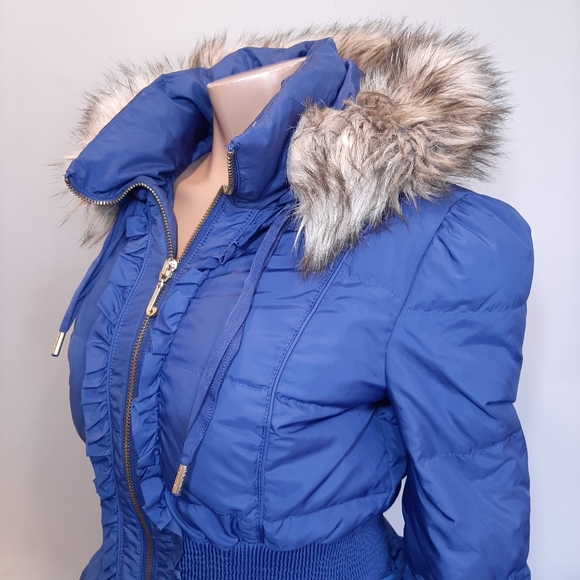 Sold JUICY COUTURE DOWN FILLED Hooded Faux Fur Puffer Coat Jacket Parka Winter - Picture 5 of 15